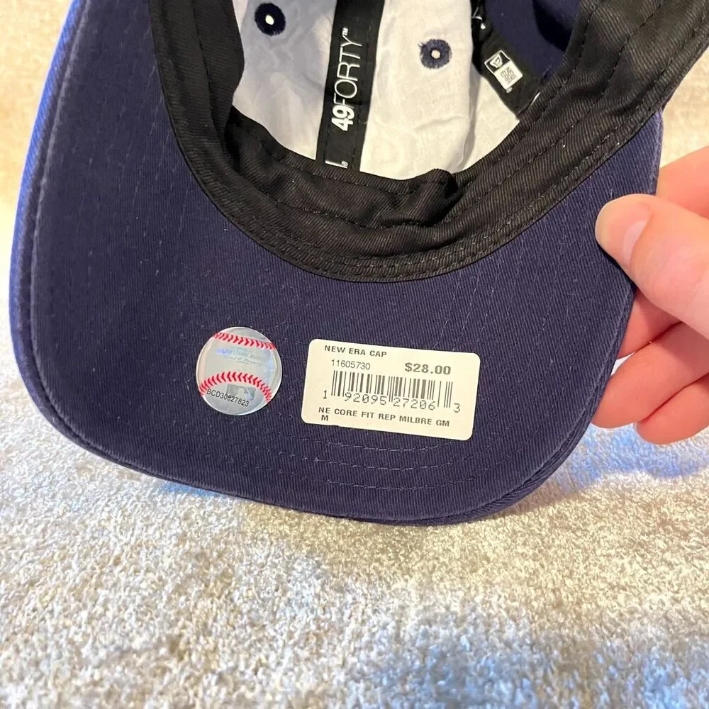 New Era Milwaukee‎ Brewers 49FORTY Cap Medium Navy Blue Cotton Embroidered Logo
